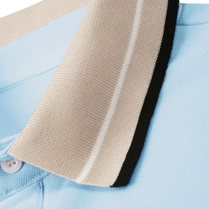 Polo Azul Claro para Hombre, Manga Corta, Cuello y Puños en Contraste, Cierre de Botones, Corte Regular, Ropa Deportiva para Golf y Uso Diario de Verano - Product Image 5