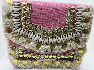 Bolso de mano de mensajero de algodón de estilo bohemio hecho a mano de gran capacidad, ropa de fiesta informal a la moda, cierre de cremallera, bolso de mujer de bajo precio - Product Image 2