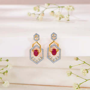 Hexad Gold & Diamant Tropfen-Ohrringe für Damen - Product Image 1