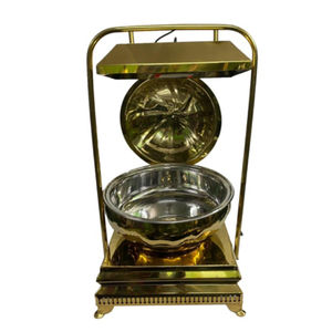 Moderno Calentador de Comida Redondo de Acero Inoxidable Dorado para Buffet, Hotel, Restaurante, Equipo de Exhibición para Catering, Diseño Único - Product Image 4