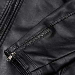 Chaqueta de motorista de armadura CE desgastada de motocicleta de cuero clásico para hombre de alta calidad - Product Image 4