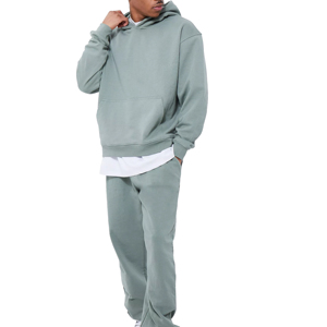 Chándales de algodón 100% de Pakistán Heavyweight 500 GSM 100% algodón en blanco pulóver Boxy Baggy Hoodie y pantalones de chándal - Product Image 1