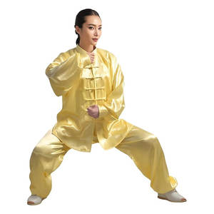 ชุดไทเก๊กแบบดั้งเดิมสำหรับทุกเพศ สีเหลือง เหมาะสำหรับการฝึกและแสดงศิลปะการต่อสู้ - Product Image 1
