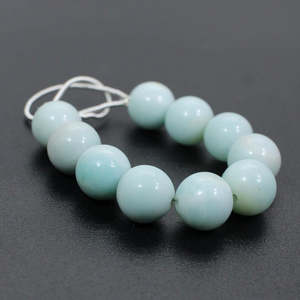 Cuentas de cerámica lisas redondas de amazonita natural de calidad superior perforadas con material de porcelana de calidad superior - Product Image 3