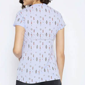 Camiseta de Verano para Mujer, Hecha en Pakistán, 100% Algodón, Sublimada, con Diseño y Logotipo Personalizados, Secado Rápido, Transpirable, Alta Calidad, MOQ Bajo - Product Image 4