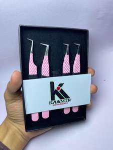 Pakistan-Made Logo personnalisé imprimé beauté extension de cils pince à épiler ensemble 10mm longueur poignée confortable OEM ODM - Product Image 3