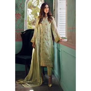 Ensemble chemise en satin Amber Haze, dupatta et pantalon pour le printemps/été - Product Image 1