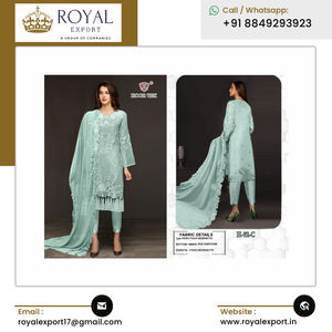 Vêtements de mariage de haute qualité Designer Faux Georgette avec broderie Travail Pakistanais Salwar Costume Collection de l'exportateur indien - Product Image 3