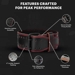 Mejor venta al por mayor de pesas de alta resistencia cinturón de gimnasio con logotipo personalizado Fitness cinturón de entrenamiento de levantamiento de pesas - Product Image 4