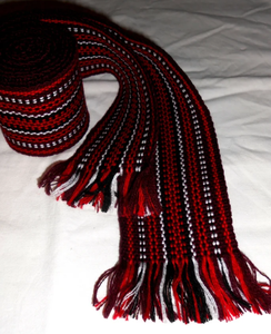 Ukrainian <b>Knitted</b> Wool <b>Belt</b> Handcrafted Cossack Style Red Sash Colorful Slavic Waistband Customized Width Unisex Gifts - Product Image 5