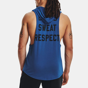 Hoodies sans manches pour hommes, sportswear d'automne uni - 100% coton molletonné, personnalisable, vêtements de sport pour la musculation - Product Image 2