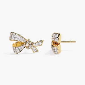 Magnifiques boucles d'oreilles Hip Hop en or jaune 10 carats avec VS Clarity Round Lab Grown Diamond IGI Certified - Product Image 1
