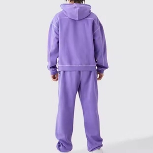 Regular Fit Hooded Fleece Sports Jogging Running Wear Tracksuit Elastic Waist <b>Trouser</b> Adult Men's Athletic Jogging Suit - Product Image 2