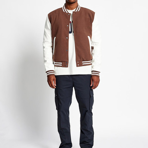 Best Wholesale Price Customized Logo Winter Men Varsity Jacket Stand Front Solid Pattern Breathable Quick Dry Comfortable Fit - Product Image 2