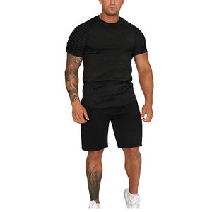 Nouvel ensemble de survêtement décontracté d'été de qualité supérieure pour hommes, en coton 100 %, à séchage rapide, t-shirt et short - Product Image 4