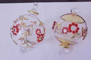 Vente en gros d'ornements uniques faits à la main de Noël égyptien pour verre soufflé à la bouche Art populaire Cadeau suspendu de style amoureux - Product Image 3