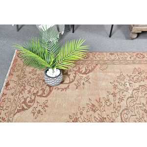 Clásico Beige marrón 5,4X8,5 pies Alfombra de lana hecha a mano Vintage turco Tabriz diseño rectángulo Patchwork látex nuevas alfombras de noche - Product Image 2