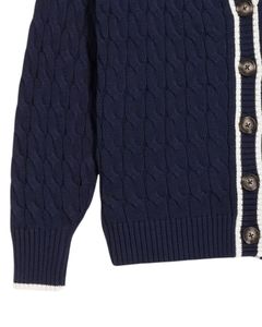 Pull cardigan en tricot côtelé blanc marine pour hommes et femmes avec tissu en coton doux et fermeture à boutons classique Vêtement décontracté d'hiver - Product Image 5