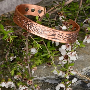 Antique Design Eco-Friendly Vintage <b>Copper</b> Bracelet for Women & <b>Men</b> Ultra Strength Magnetic Cuff Bracelets Fashion Jewelry - Product Image 3
