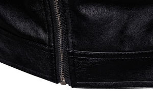 Veste en cuir avec ceinture Veste en cuir avec poignets réglables Veste en cuir avec poches multiples Vestes en cuir - Product Image 5