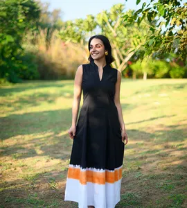 เดรสผู้หญิงแขนยาวมัดย้อมผ้าเรยอน, เดรสแขนสั้นใส่สบายและเก๋ไก๋สำหรับการเดินทางเที่ยวทะเลการออกนอกบ้านในฤดูร้อนและวันแดดแดด - Product Image 1