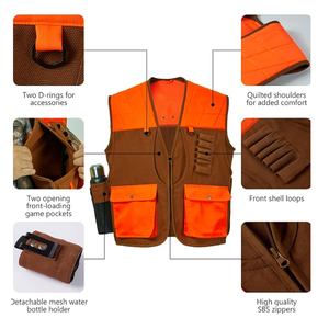 Vente chaude gilets de chasse personnalisés pas cher multifonctionnel tissu imperméable chasse tir gilet avec plusieurs poches - Product Image 4
