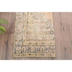 Turkish 1.8x5.6 ft <b>Rug</b>, Vintage <b>Runner</b> <b>Rug</b>, Brown Solid <b>Rug</b> - Product Image 2