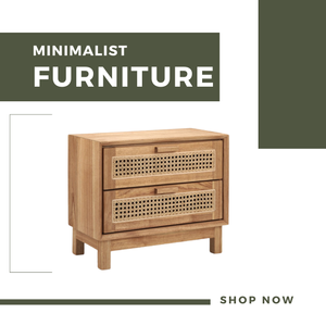 Decoración del hogar moderno diseño simple ratán tejido dos cajones mesita de noche sala de estar dormitorio muebles - Product Image 4