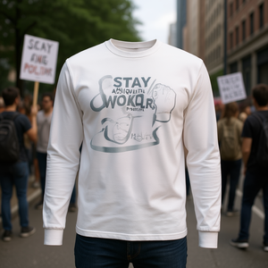 Camiseta Promocional de Manga Larga Stay Woke Against Inequality Power Political - Product Image 3
