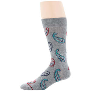 Calzini da Uomo Perry Ellis con Motivo Paisley, Grigio, Taglia Regolare, Stile Quotidiano, Tecnica di Stampa Digitale, Fondo in Spandex e Poliestere - Product Image 1