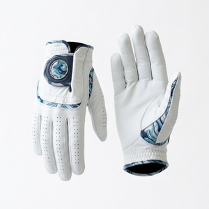 Guante de Golf de Piel Cabretta Premium para Mano Izquierda, Agarre Suave, Transpirable, Antideslizante, Anti-UV, con Aberturas para los Dedos, Diseño Inspirado en Mármol, para Esquí - Product Image 4