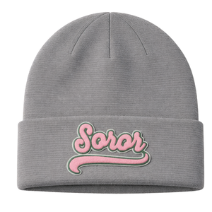 Gorro de Punto Gris Acero para Hermandad Femenina, Gorro de Invierno Rosa y Verde para Hermandad Universitaria, Ropa Casual Elegante - Product Image 3