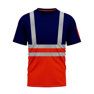 Hi Vis Camisetas de seguridad para la construcción Ropa de trabajo de dos tonos Alta visibilidad Reflectante a prueba de agua Logotipo personalizable Poliéster Algodón - Product Image 1