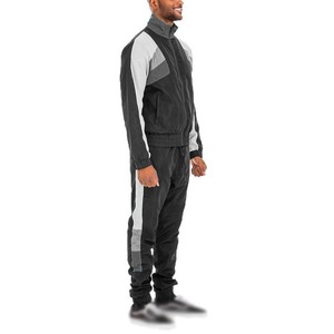 Chándal personalizado de poliéster cortavientos, chándal de nailon con bloques de color, conjunto de 2 piezas para correr, ropa de entrenamiento con cuello con capucha - Product Image 6