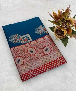 DERNIÈRE CONCEPTION DE TISSING ZARI EN SOIE PAITHANI ET SAREE MEENAKARI AVEC BLOUSE NON COUCHÉE VÊTEMENT DE FÊTE PRIX DE GROS VÊTEMENT ETHNIQUE - Product Image 1