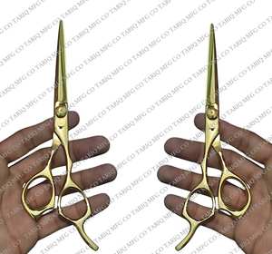 Ensemble de ciseaux de coiffeur en acier inoxydable de haute précision Ciseaux de coupe de cheveux antirouille durables Salon de coiffure en caoutchouc droit pointu - Product Image 2