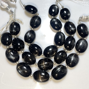 Perles fantaisie en pierre naturelle, diopside étoile noire rare, forme ovale lisse et unie, ASP GEMS, 8x10-8.5x11MM, collier de 6 pouces de long - Product Image 4