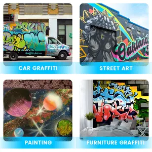 Venda por atacado de tinta spray para graffiti de carros em aerossol acrílico multicolorido para artista