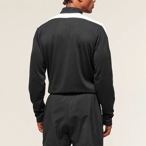 Haut d'entraînement à fermeture éclair pour hommes, veste de sport légère et respirante avec panneaux d'épaule contrastés pour la salle de sport, la course à pied et les vêtements d'équipe - Product Image 3