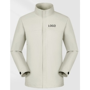 Automne extérieur coupe-vent veste imperméable coupe-vent respirant à capuche coupe-vent léger col montant fermeture éclair - Product Image 1