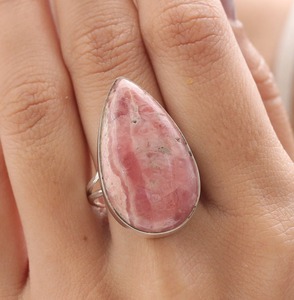 925 Stamped Best Quality Solid Designer Jewelry 925 Sterling Silver Gemstone Handmade Spinner Rhodo Chrosite <b>Ring</b> Jewelry - Product Image 3