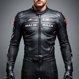 Combinaison de course de moto en cuir de qualité supérieure | Malik Raza | Tailles de couleurs personnalisées Marque de l'équipe | Vente en gros bas prix - Product Image 3