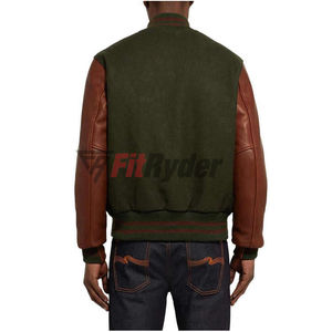 Wholesale <b>Men</b> Custom Made Wool <b>Baseball</b> Varsity <b>Jacket</b> Quick Dry Breathable Letterman Blank Hooded Varsity <b>Jacket</b> Customized - Product Image 4