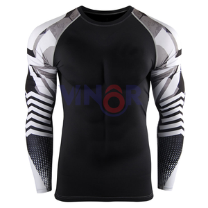 Precio razonable Color sólido hombres Rash Guard 2025 nueva llegada diseño personalizado Material transpirable hombres Rash Guards personalizado - Product Image 2