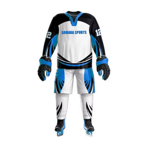La mejor venta, el más nuevo conjunto de uniformes de hockey sobre hielo, 100% poliéster, logotipo personalizado, ropa informal, uniformes deportivos de hockey sobre hielo - Product Image 4