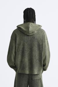 100% coton 400 GSM hommes Streetwear survêtement personnalisé bouffée impression Logo lourd à capuche et pantalons de survêtement pour hommes - Product Image 2