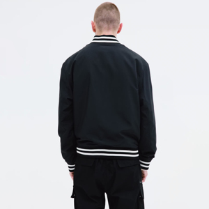 Custom Men's Stand Collar Bomber Jacket High Quality Sporty Fashion Trendy Basic Colorblock Winter Outwear XL Size Bomber Jacket - Product Image 2
