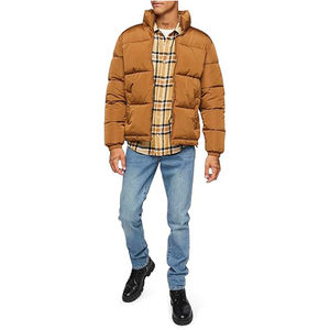 High Quality Lightweight Men's <b>Winter</b> Jacket Bubble <b>Hood</b> Custom Logo Windproof Stand Collar Puffer Quilted <b>Coat</b> Canvas Wholesale - Product Image 5
