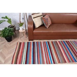 Alfombra Turca Vintage de 2.6x6.9 pies, Alfombra de Lana Azul Kilim - Product Image 2