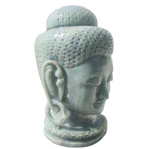 Buy Trending Green Aventurine Natural Modern <b>Buddha</b> <b>Head</b> Through-Carved Gemstone Sculpture Figurine Made India Handcrafted - Product Image 2